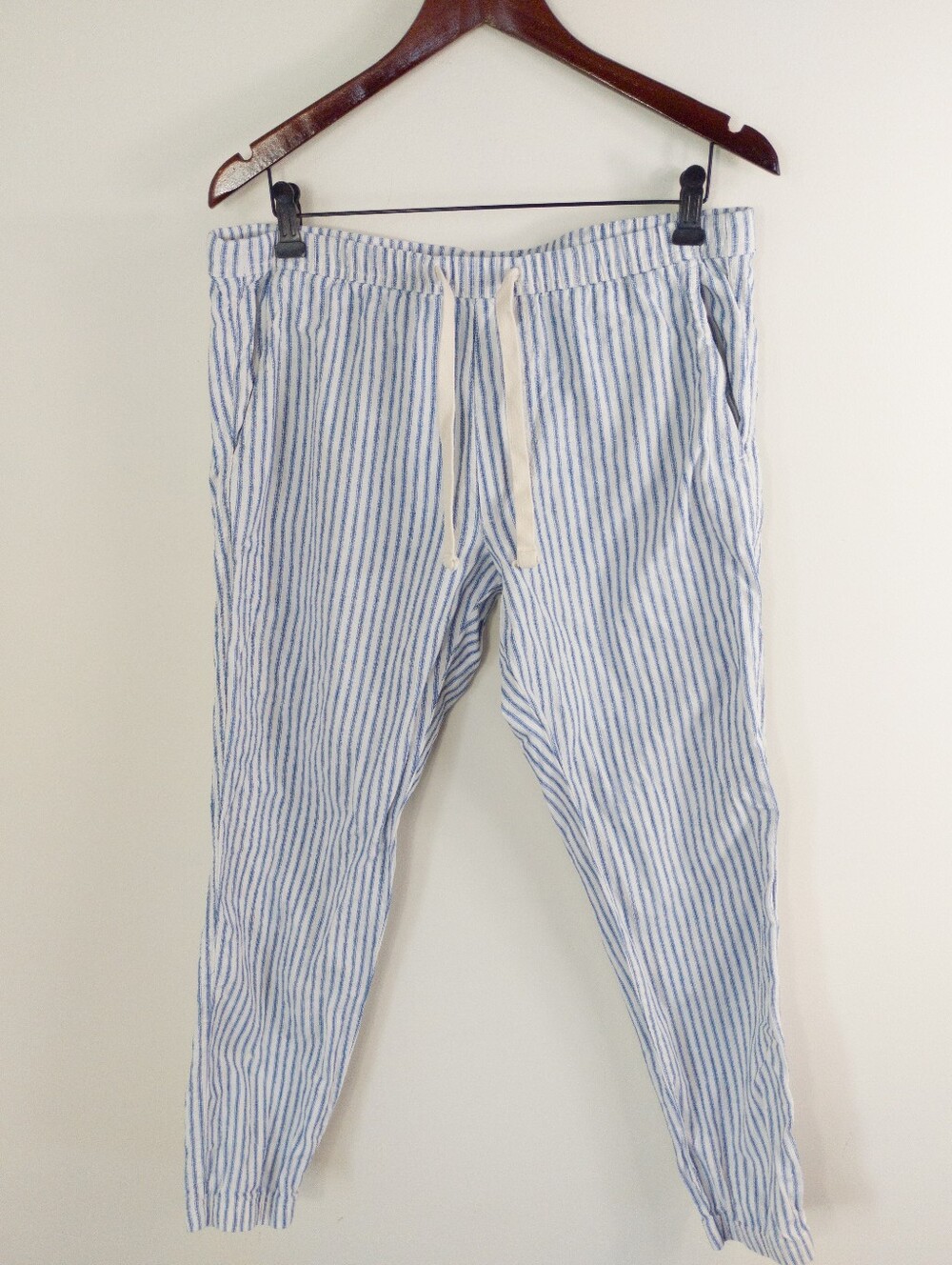 GAP triped Linen Blend Pull On Jogger Pants Size Medium